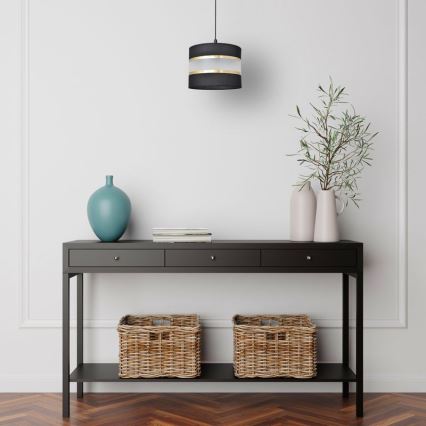 Luster na sajli HELEN 1xE27/15W/230V pr. 20 cm crna/zlatna