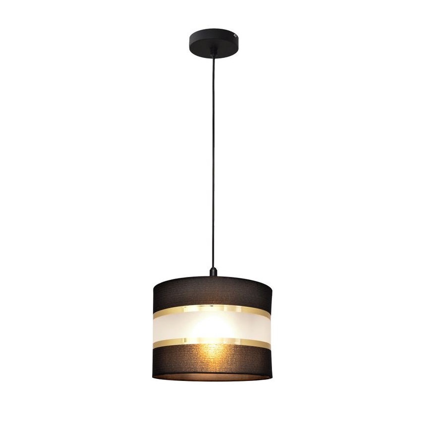Luster na sajli HELEN 1xE27/15W/230V pr. 20 cm crna/zlatna