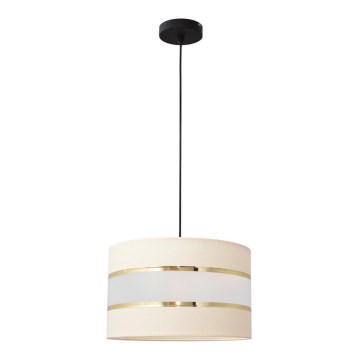 Luster na sajli HELEN 1xE27/15W/230V pr. 20 cm krem/crna/zlatna