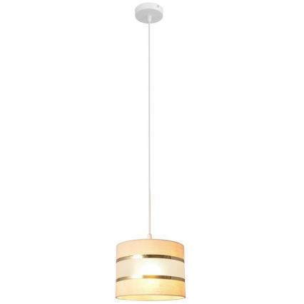 Luster na sajli HELEN 1xE27/15W/230V pr. 20 cm krem/zlatna