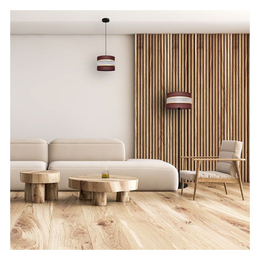 Luster na sajli HELEN 1xE27/15W/230V pr. 20 cm smeđa/crna/zlatna