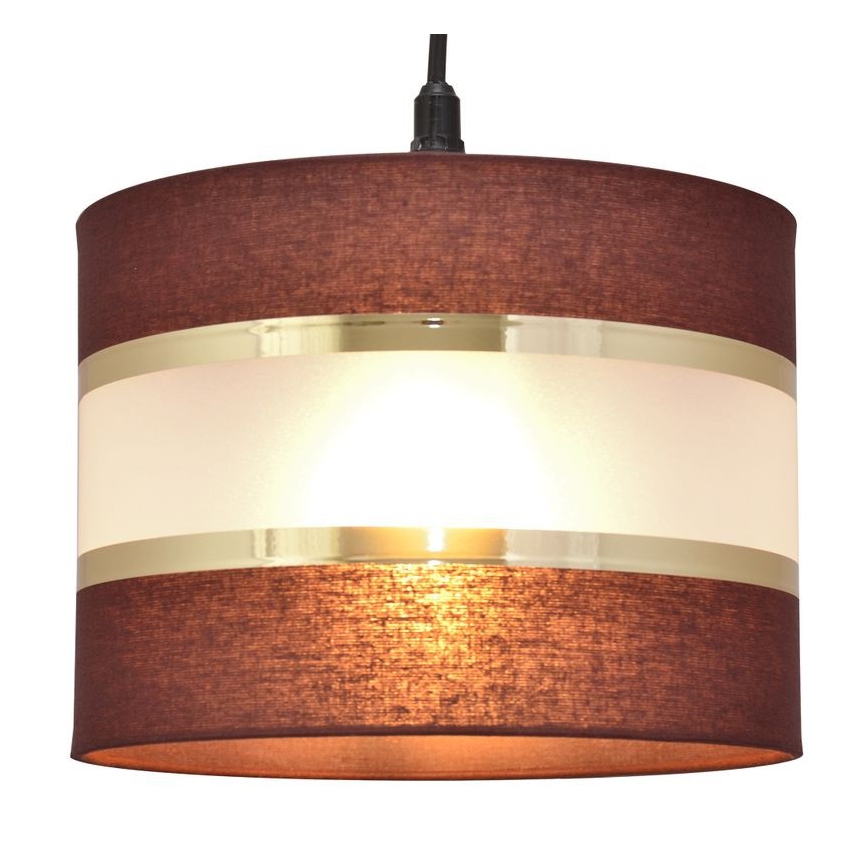 Luster na sajli HELEN 1xE27/15W/230V pr. 20 cm smeđa/crna/zlatna