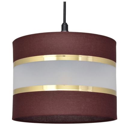 Luster na sajli HELEN 1xE27/15W/230V pr. 20 cm smeđa/crna/zlatna