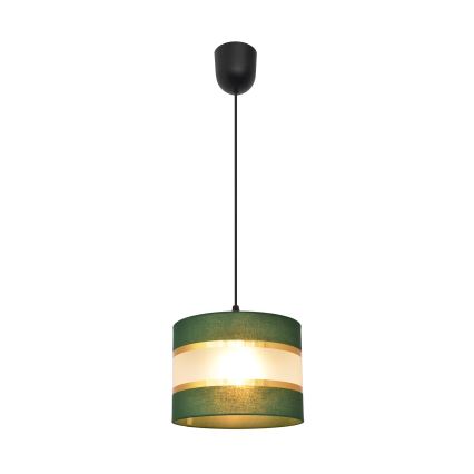 Luster na sajli HELEN 1xE27/15W/230V pr. 20 cm zelena/zlatna