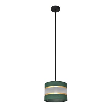 Luster na sajli HELEN 1xE27/15W/230V pr. 20 cm zelena/zlatna