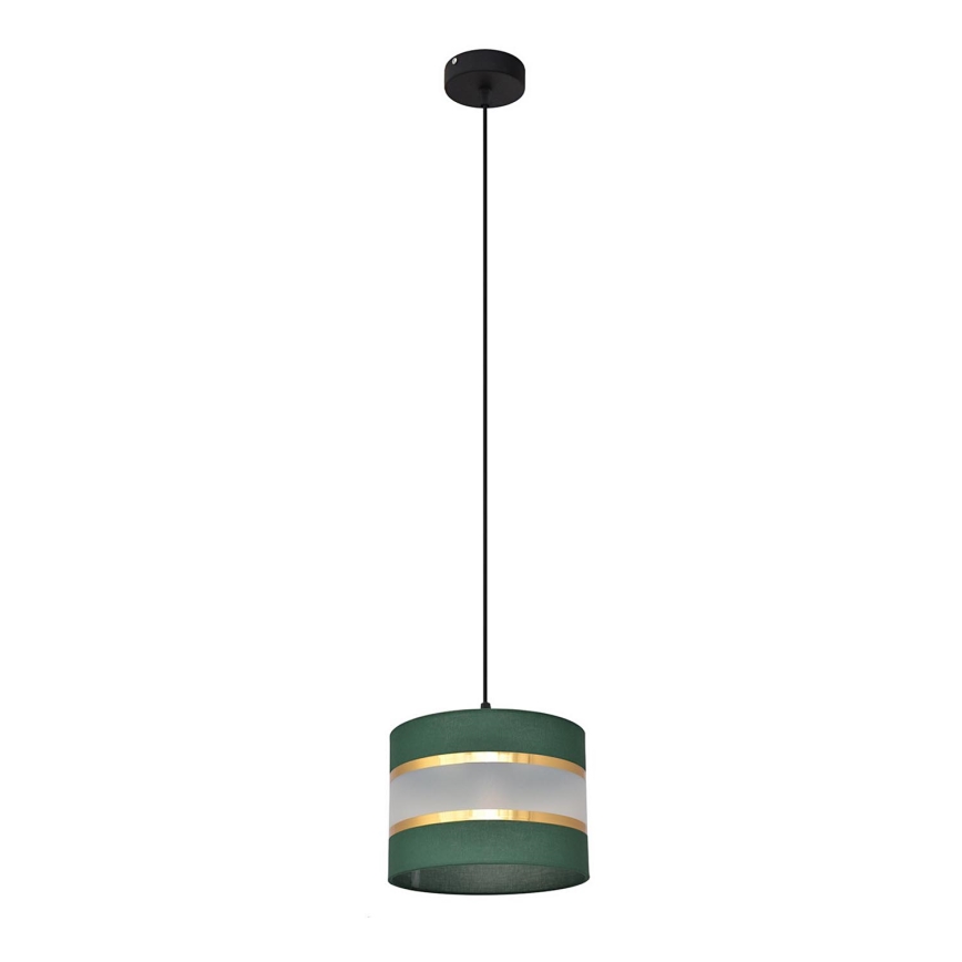 Luster na sajli HELEN 1xE27/15W/230V pr. 20 cm zelena/zlatna