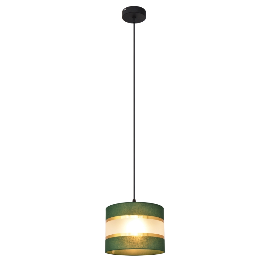 Luster na sajli HELEN 1xE27/15W/230V pr. 20 cm zelena/zlatna