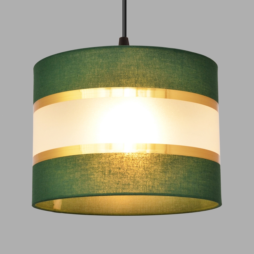 Luster na sajli HELEN 1xE27/15W/230V pr. 20 cm zelena/zlatna