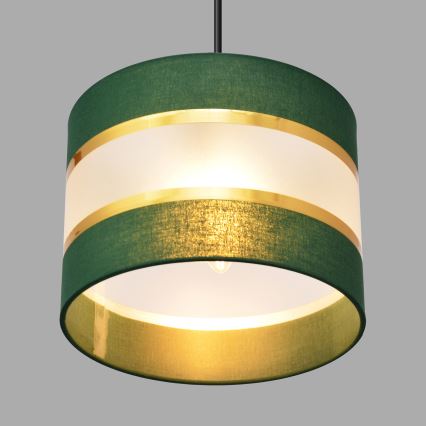 Luster na sajli HELEN 1xE27/15W/230V pr. 20 cm zelena/zlatna