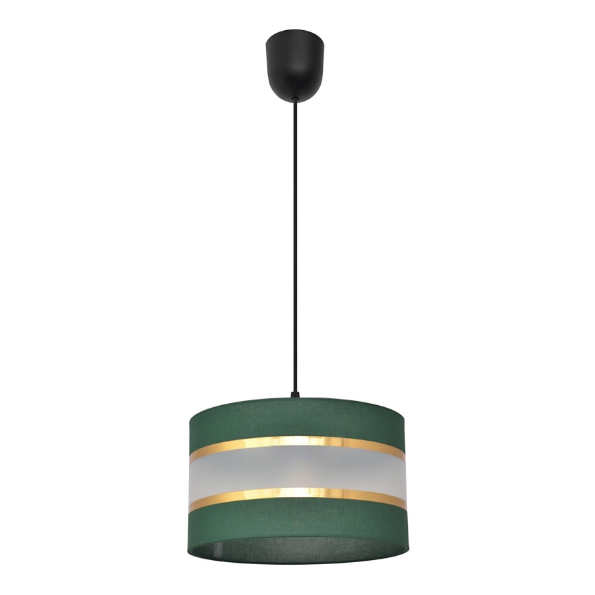 Luster na sajli HELEN 1xE27/15W/230V pr. 25 cm zelena/zlatna