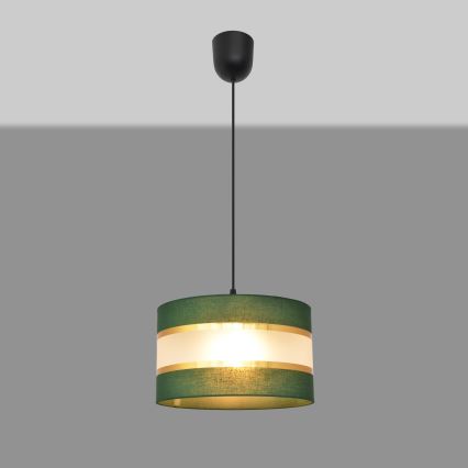 Luster na sajli HELEN 1xE27/15W/230V pr. 25 cm zelena/zlatna