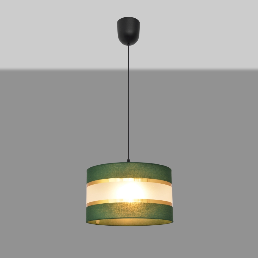 Luster na sajli HELEN 1xE27/15W/230V pr. 25 cm zelena/zlatna