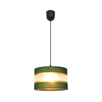 Luster na sajli HELEN 1xE27/15W/230V pr. 25 cm zelena/zlatna