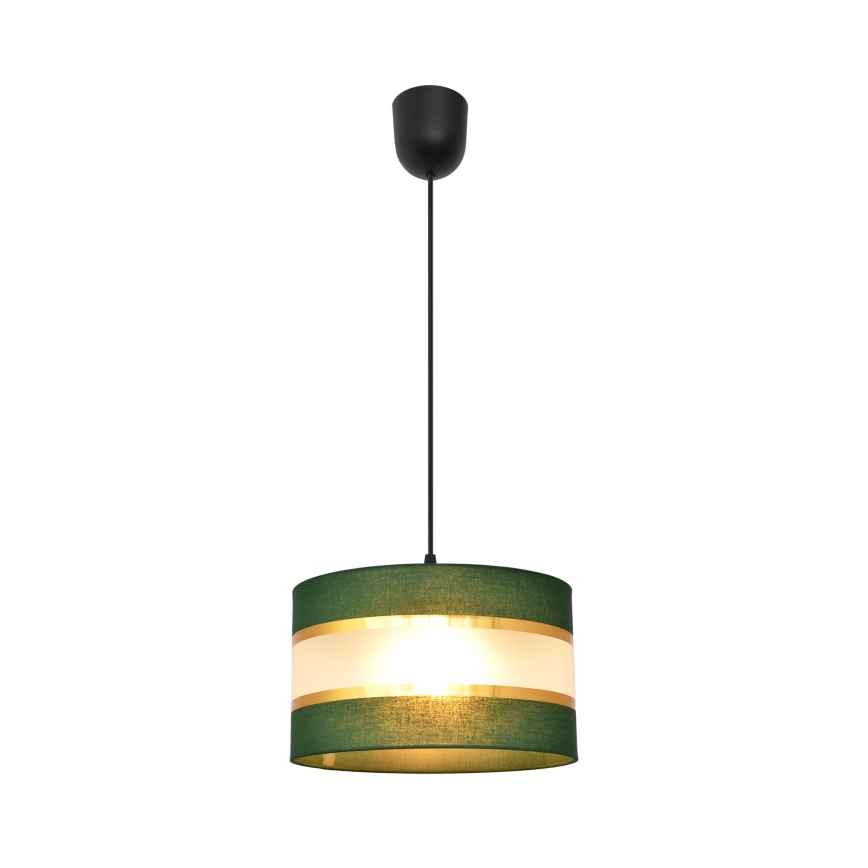 Luster na sajli HELEN 1xE27/15W/230V pr. 25 cm zelena/zlatna
