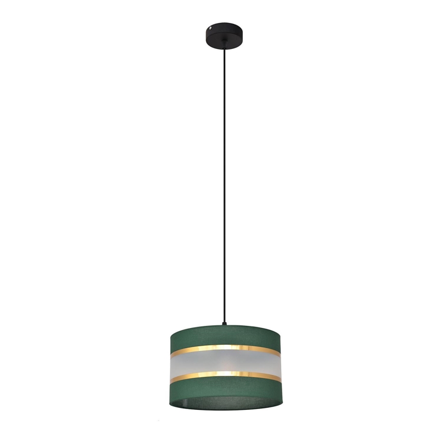Luster na sajli HELEN 1xE27/15W/230V pr. 25 cm zelena/zlatna