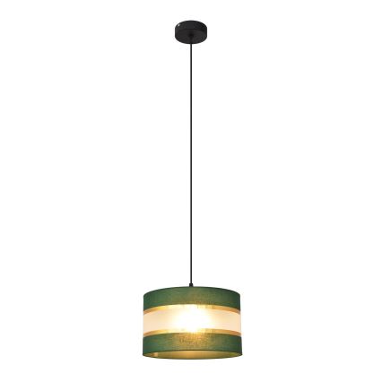Luster na sajli HELEN 1xE27/15W/230V pr. 25 cm zelena/zlatna