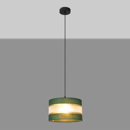 Luster na sajli HELEN 1xE27/15W/230V pr. 25 cm zelena/zlatna