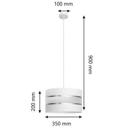 Luster na sajli HELEN 1xE27/15W/230V pr. 35 cm bijela