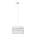 Luster na sajli HELEN 1xE27/15W/230V pr. 35 cm bijela/zlatna