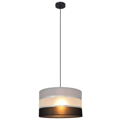 Luster na sajli HELEN 1xE27/15W/230V pr. 35 cm crna/siva/srebrna