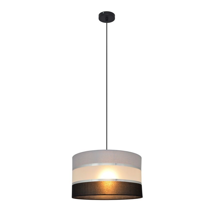 Luster na sajli HELEN 1xE27/15W/230V pr. 35 cm crna/siva/srebrna