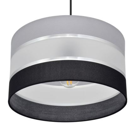 Luster na sajli HELEN 1xE27/15W/230V pr. 35 cm crna/siva/srebrna