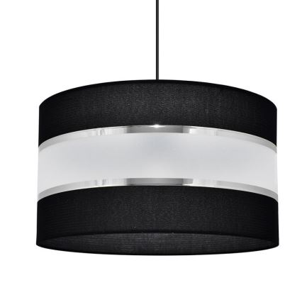 Luster na sajli HELEN 1xE27/15W/230V pr. 35 cm crna/srebrna