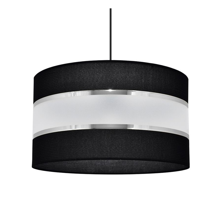 Luster na sajli HELEN 1xE27/15W/230V pr. 35 cm crna/srebrna