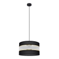 Luster na sajli HELEN 1xE27/15W/230V pr. 35 cm crna/zlatna