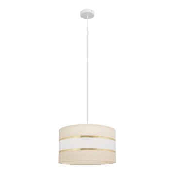 Luster na sajli HELEN 1xE27/15W/230V pr. 35 cm krem/zlatna