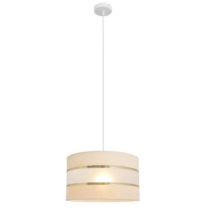 Luster na sajli HELEN 1xE27/15W/230V pr. 35 cm krem/zlatna