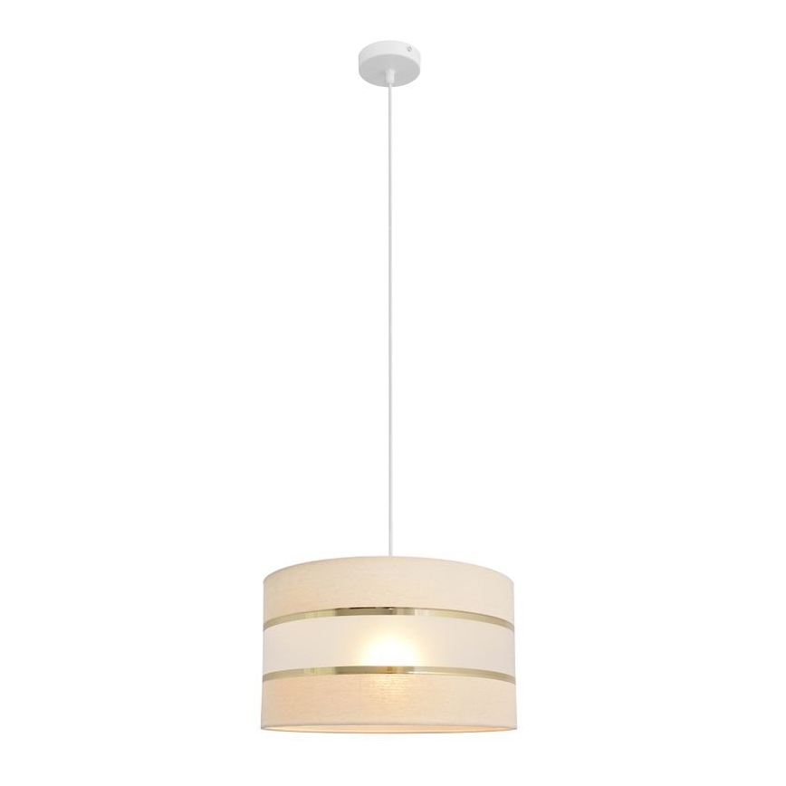 Luster na sajli HELEN 1xE27/15W/230V pr. 35 cm krem/zlatna
