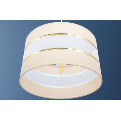 Luster na sajli HELEN 1xE27/15W/230V pr. 35 cm krem/zlatna