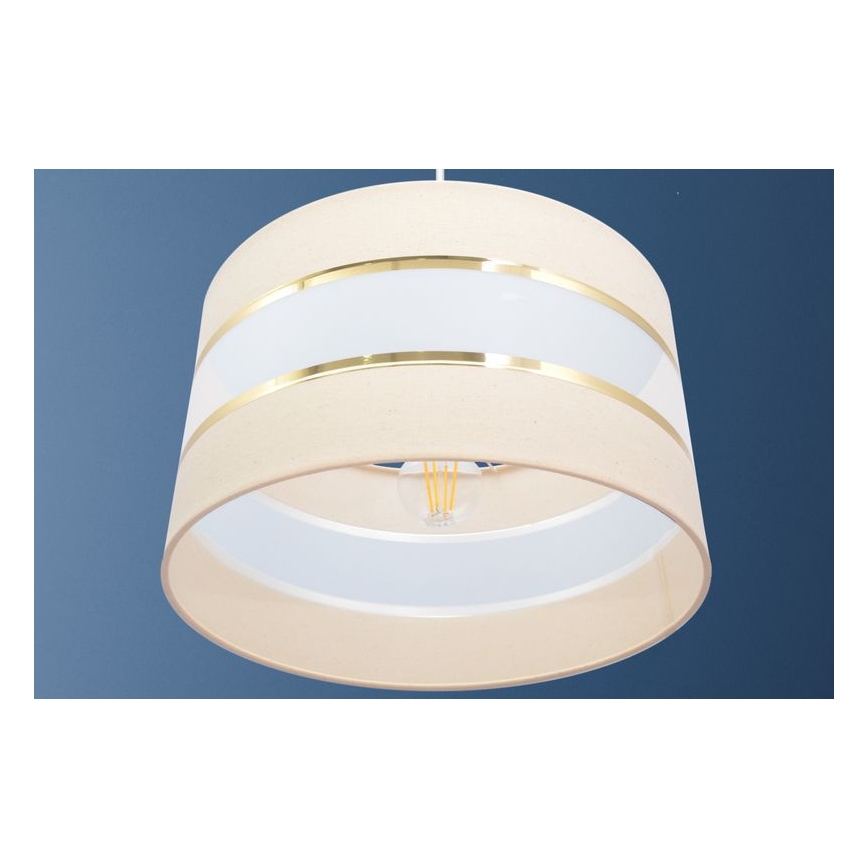 Luster na sajli HELEN 1xE27/15W/230V pr. 35 cm krem/zlatna