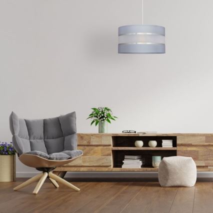 Luster na sajli HELEN 1xE27/15W/230V pr. 35 cm siva/srebrna