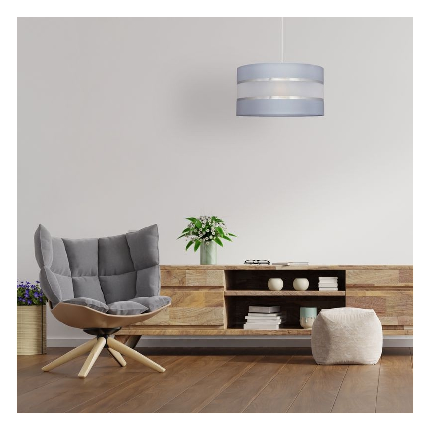 Luster na sajli HELEN 1xE27/15W/230V pr. 35 cm siva/srebrna