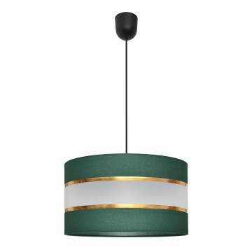 Luster na sajli HELEN 1xE27/15W/230V pr. 35 cm zelena/zlatna