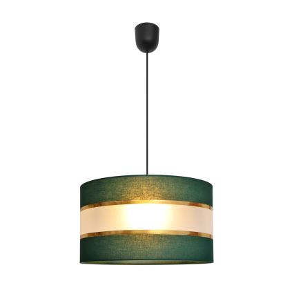 Luster na sajli HELEN 1xE27/15W/230V pr. 35 cm zelena/zlatna