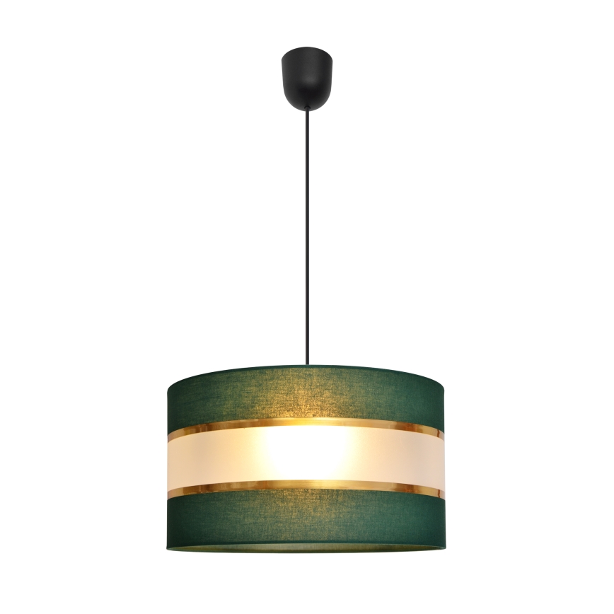 Luster na sajli HELEN 1xE27/15W/230V pr. 35 cm zelena/zlatna