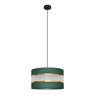 Luster na sajli HELEN 1xE27/15W/230V pr. 35 cm zelena/zlatna