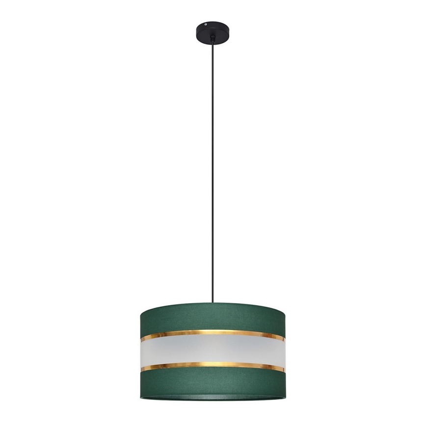 Luster na sajli HELEN 1xE27/15W/230V pr. 35 cm zelena/zlatna