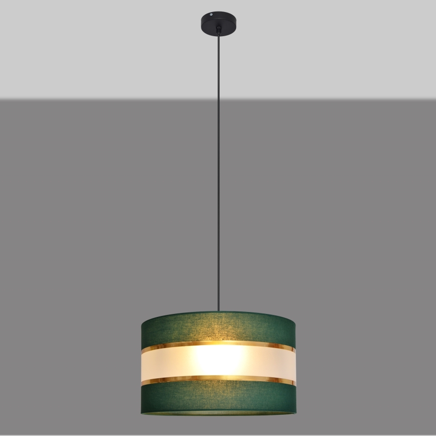 Luster na sajli HELEN 1xE27/15W/230V pr. 35 cm zelena/zlatna