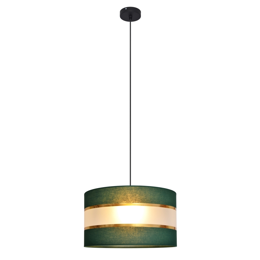 Luster na sajli HELEN 1xE27/15W/230V pr. 35 cm zelena/zlatna