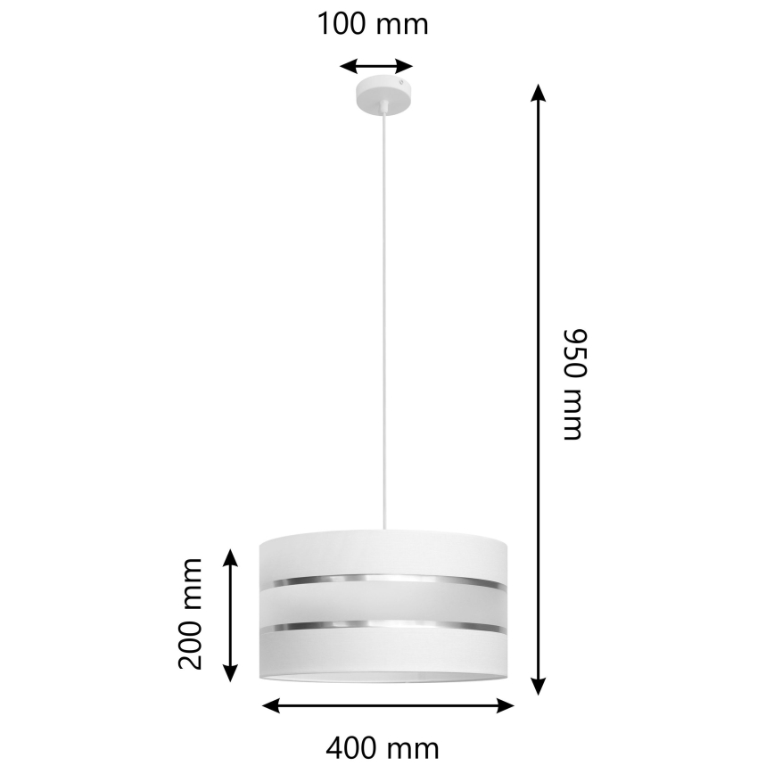 Luster na sajli HELEN 1xE27/15W/230V pr. 40 cm bijela
