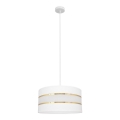 Luster na sajli HELEN 1xE27/15W/230V pr. 40 cm bijela/zlatna