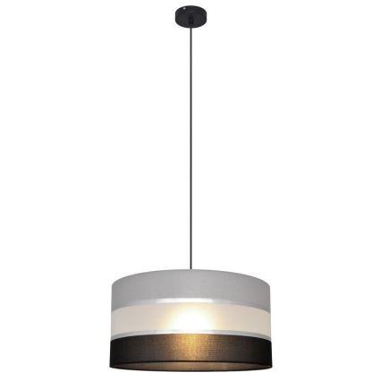 Luster na sajli HELEN 1xE27/15W/230V pr. 40 cm crna/siva/srebrna