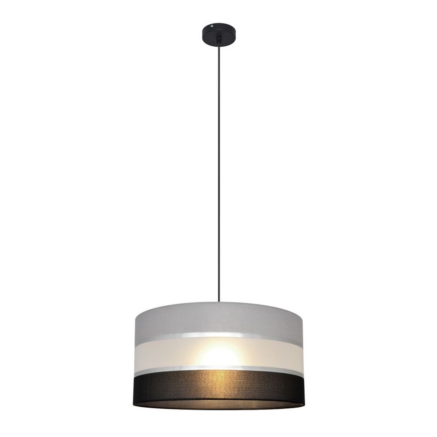Luster na sajli HELEN 1xE27/15W/230V pr. 40 cm crna/siva/srebrna