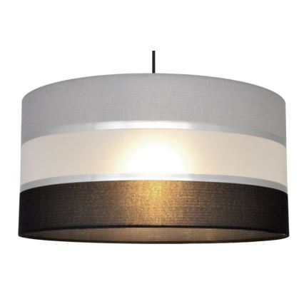 Luster na sajli HELEN 1xE27/15W/230V pr. 40 cm crna/siva/srebrna