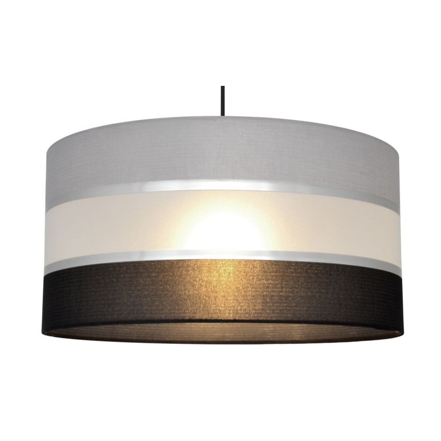 Luster na sajli HELEN 1xE27/15W/230V pr. 40 cm crna/siva/srebrna