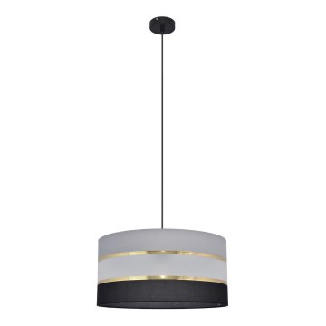 Luster na sajli HELEN 1xE27/15W/230V pr. 40 cm crna/siva/zlatna
